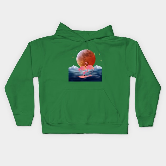 Flamingo Lovers Kids Hoodie by Primigenia